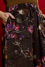 Chocolate Floral Cargo Pants Chocolate Floral