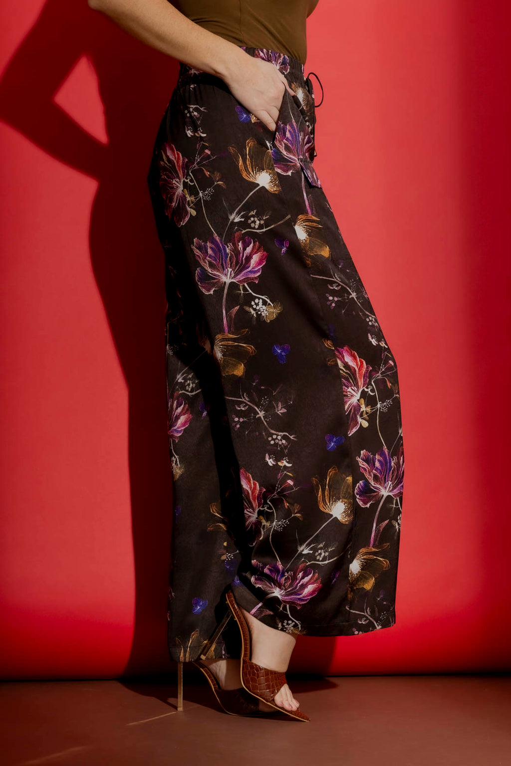 Chocolate Floral Cargo Pants Chocolate Floral