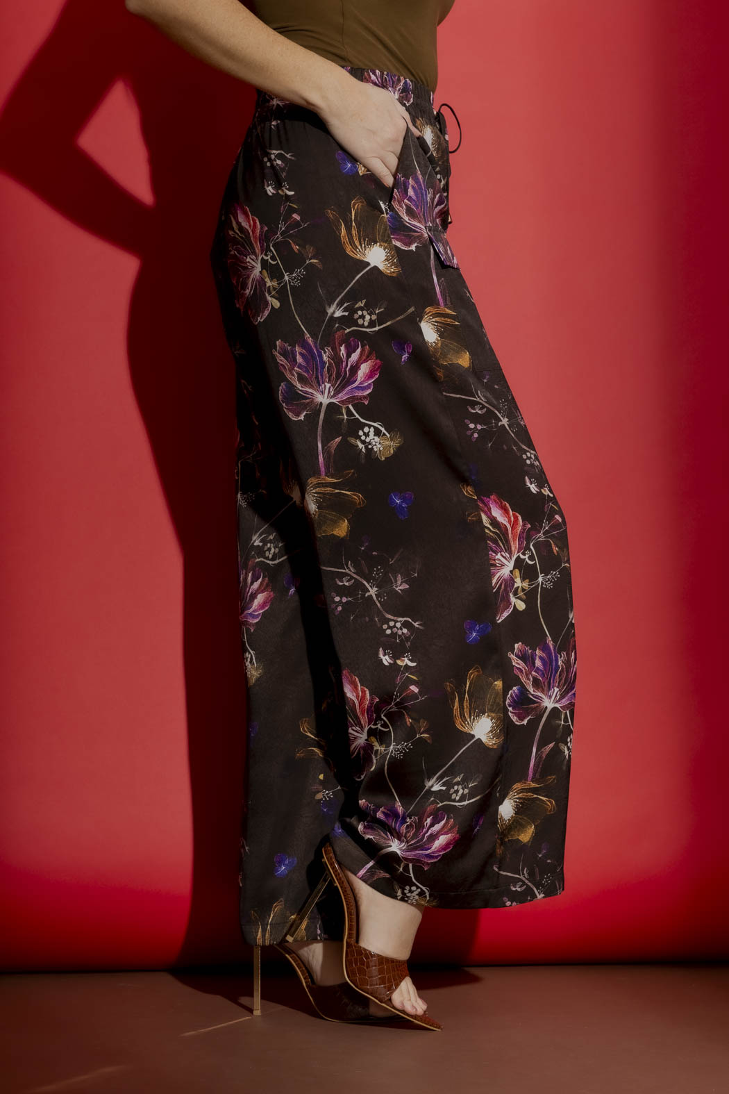 Chocolate Floral Cargo Pants Chocolate Floral