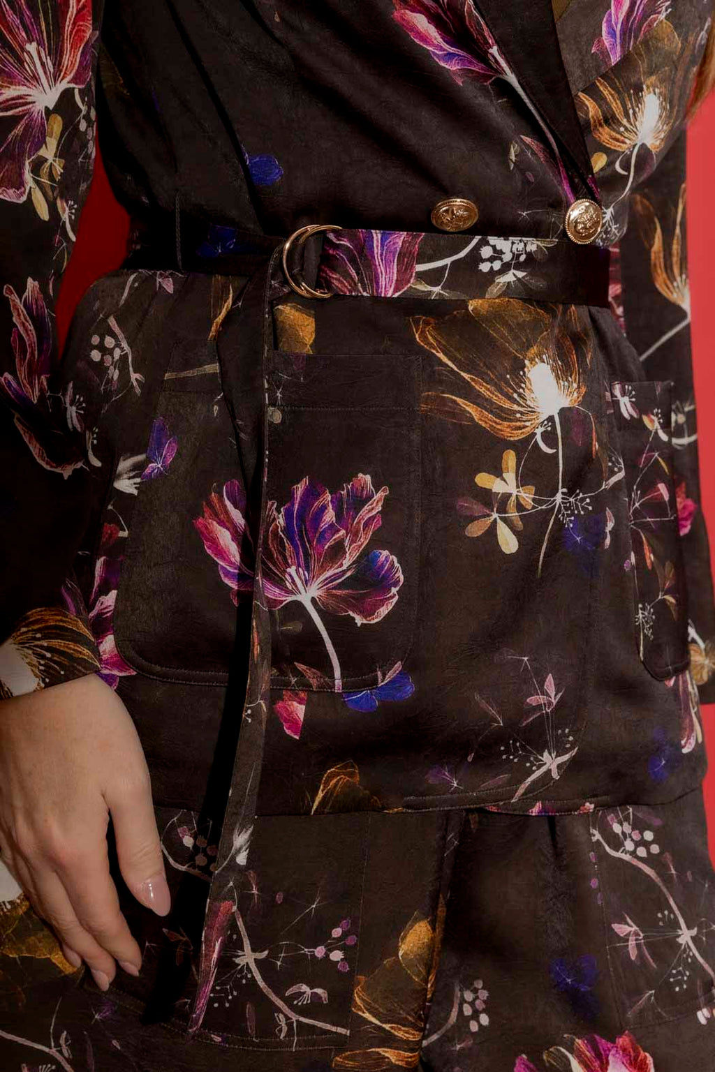 Chocolate Floral Soft Blazer Chocolate Floral