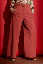 Rouge Sandwashed Linen Cleo Pant