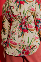 Romantic Floral Wrap Shirt Floral