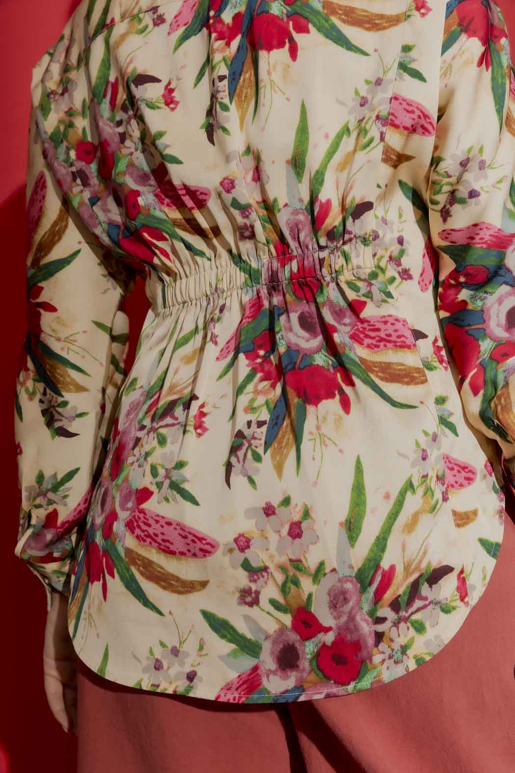 Romantic Floral Wrap Shirt Floral