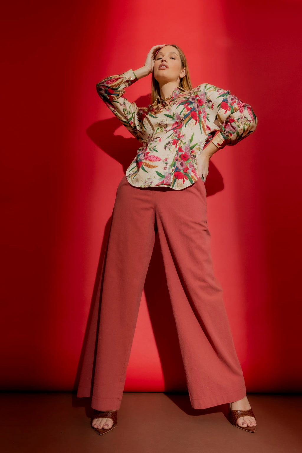 Romantic Floral Wrap Shirt Floral