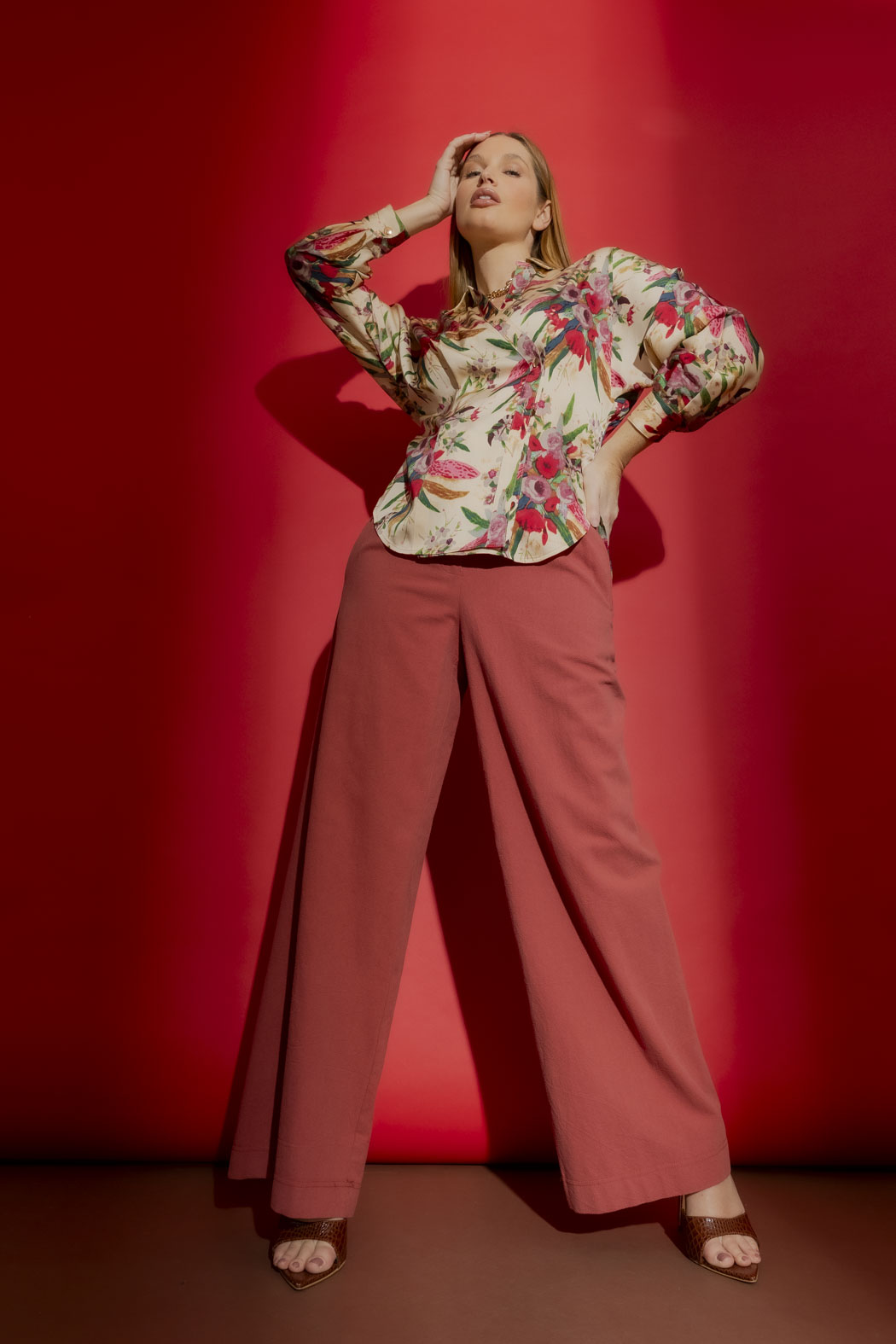 Romantic Floral Wrap Shirt Floral