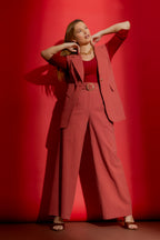 Rouge Sandwashed Linen Long Vest
