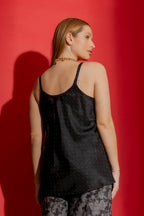 Black Studded Bias Cami