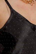 Black Studded Bias Cami