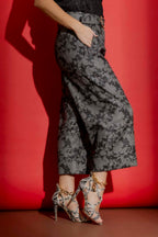 Black/Silver Cleo Cuff Pant