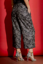 Black/Silver Cleo Cuff Pant