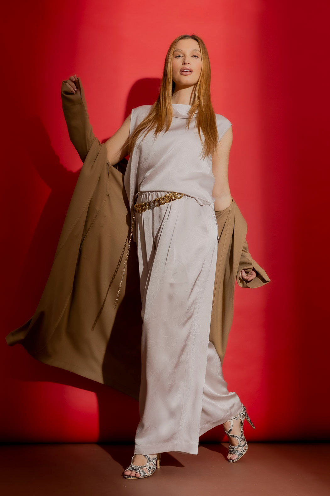 Oyster Pull On Pleat Pant