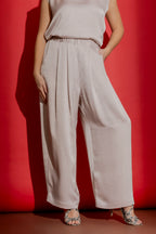 Oyster Pull On Pleat Pant