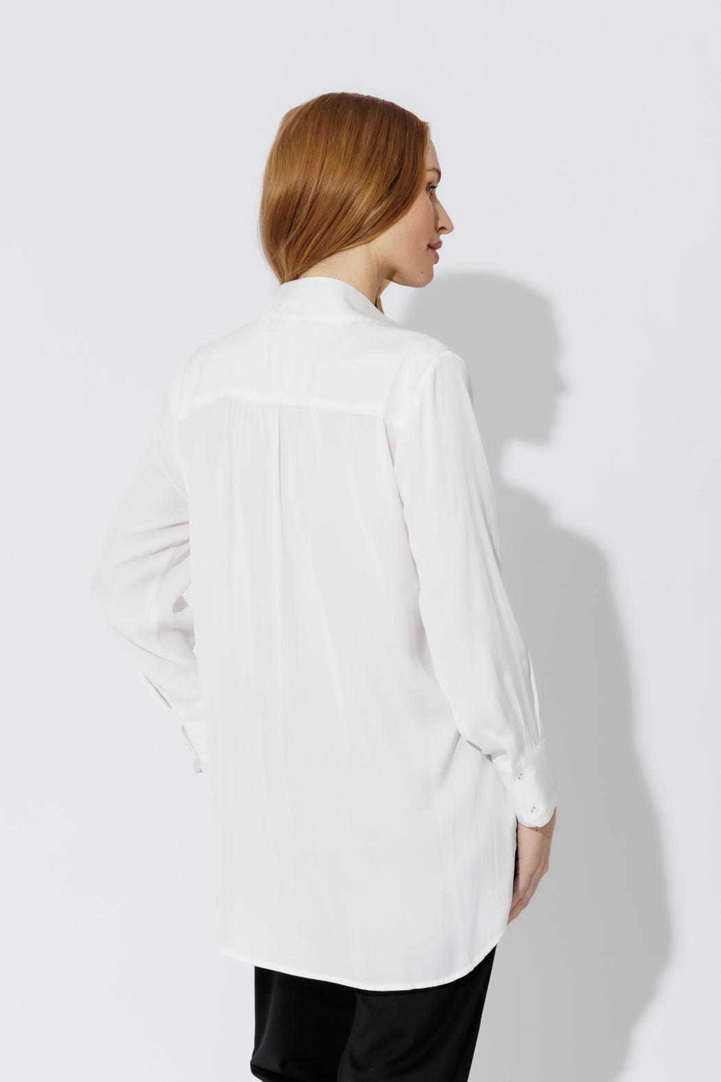 White Piped Collar Blogger Shirt