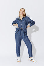 Dark Denim Tencel Dart Pant Dark Denim