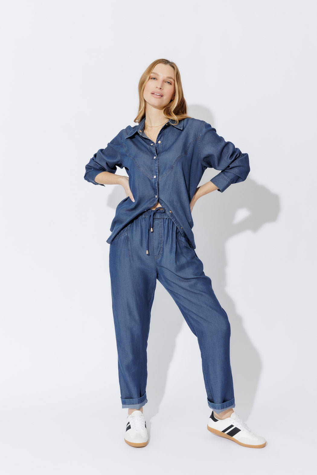 Dark Denim Tencel Dart Pant Dark Denim