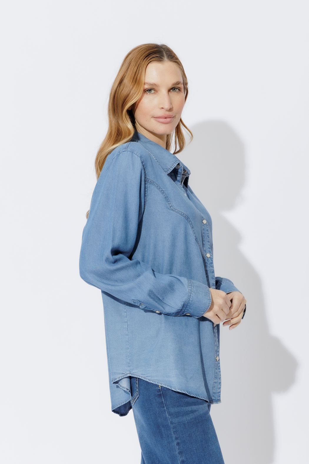 Mid Denim Cowboy Shirt Mid Denim