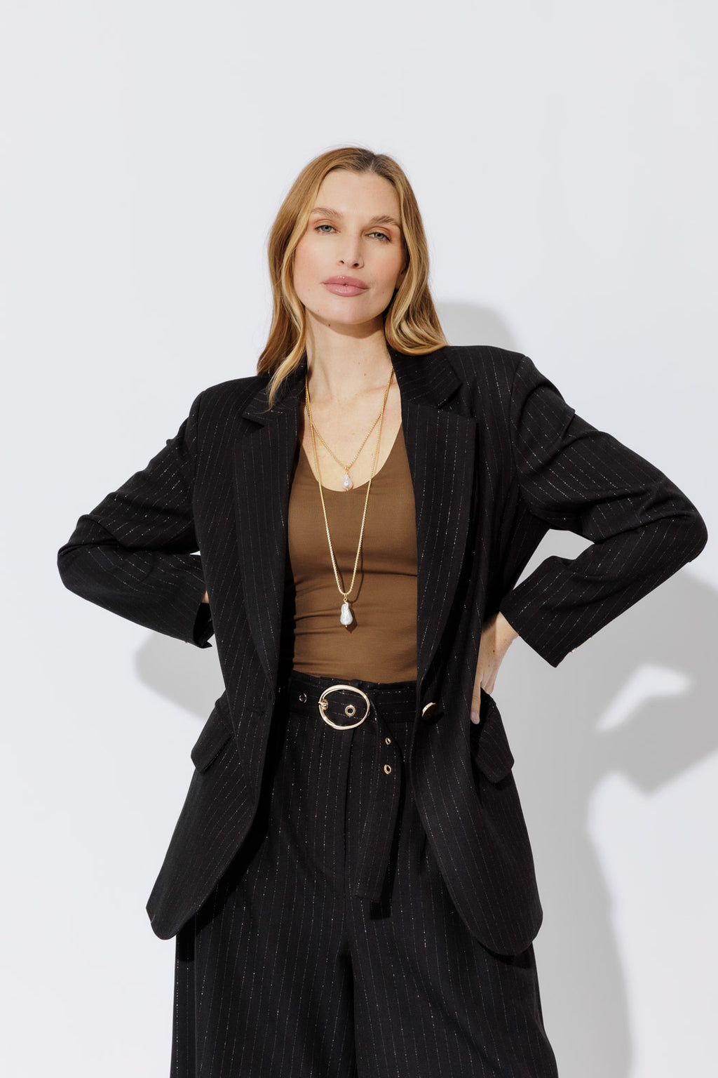 Black Lurex Boyfriend Blazer