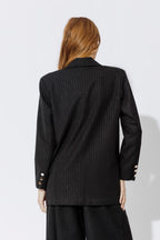 Black Lurex Boyfriend Blazer