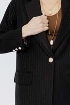 Black Lurex Boyfriend Blazer
