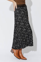 Black Sunray Pleat Skirt