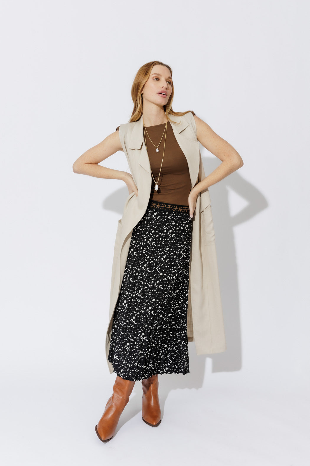 Black Sunray Pleat Skirt