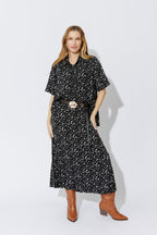 Black Sunray Pleat Skirt