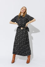 Black Sunray Pleat Skirt