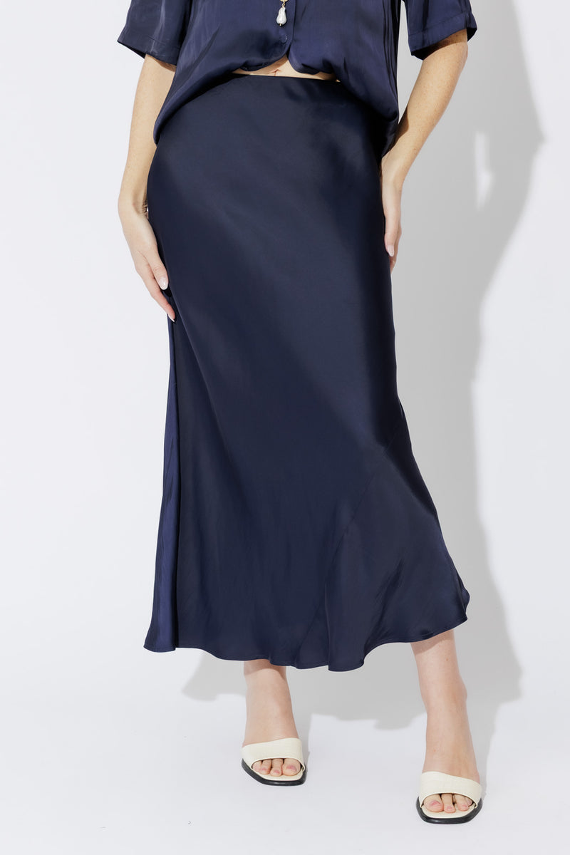 Navy Bias Skirt