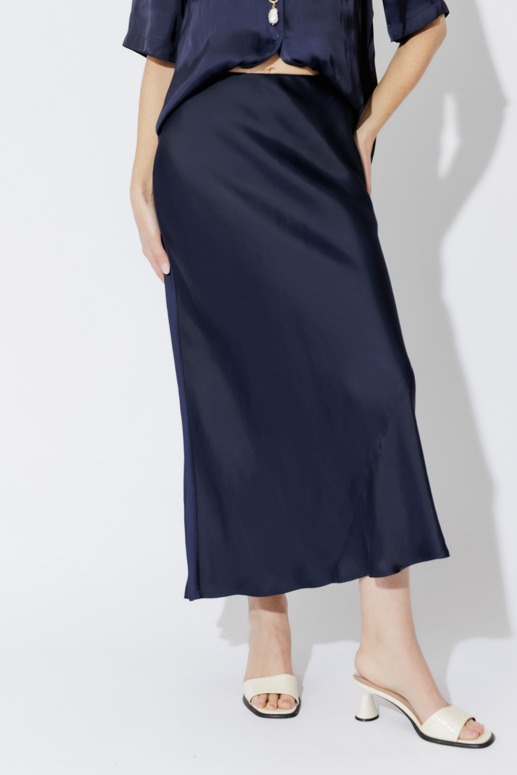 Navy Bias Skirt