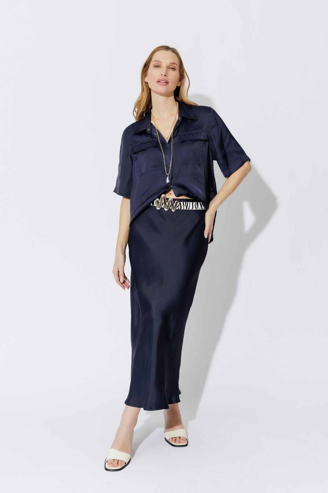 Navy Bias Skirt