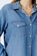 Mid Denim Tencel Vintage Shirt