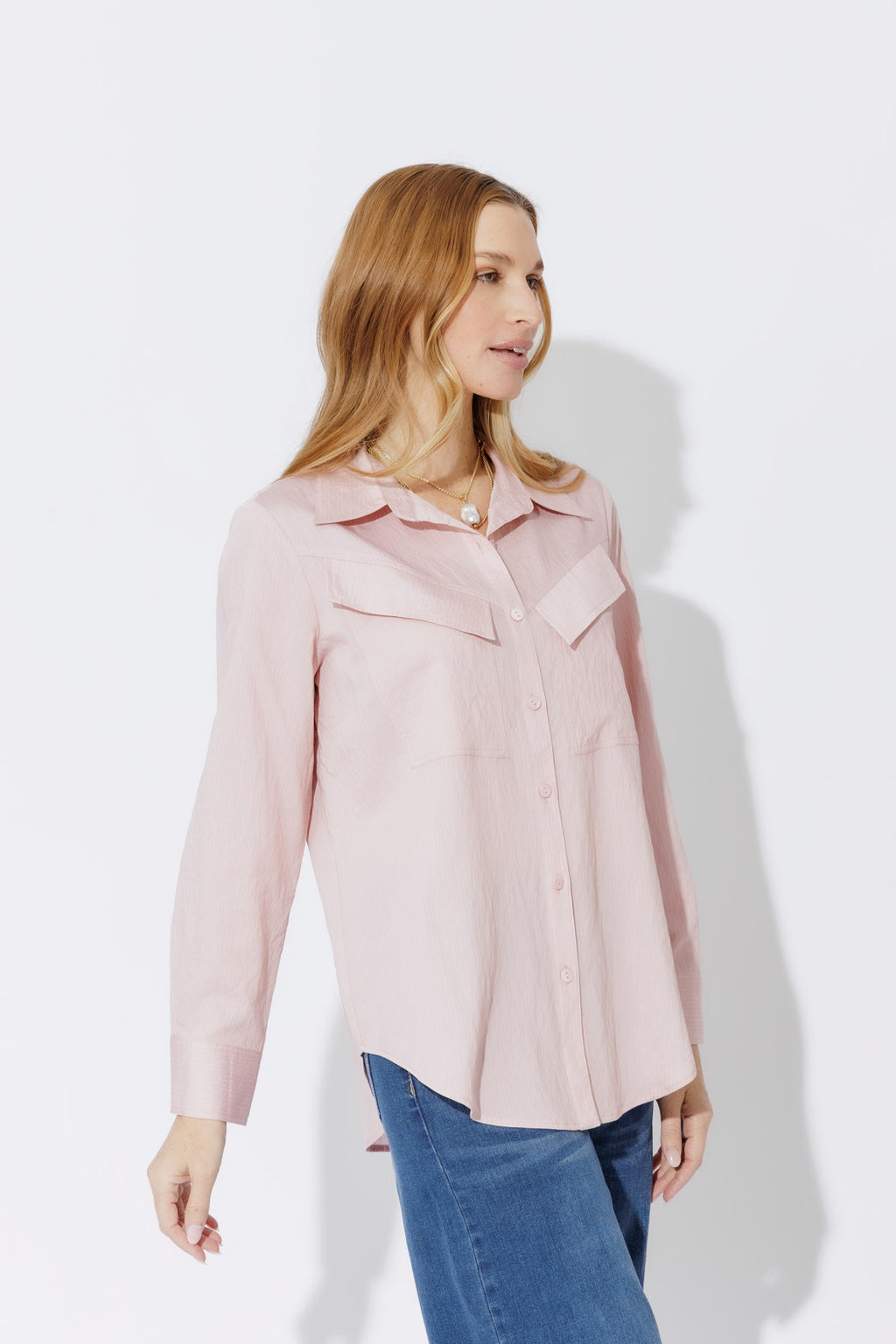 Pink Angle Pocket Shirt