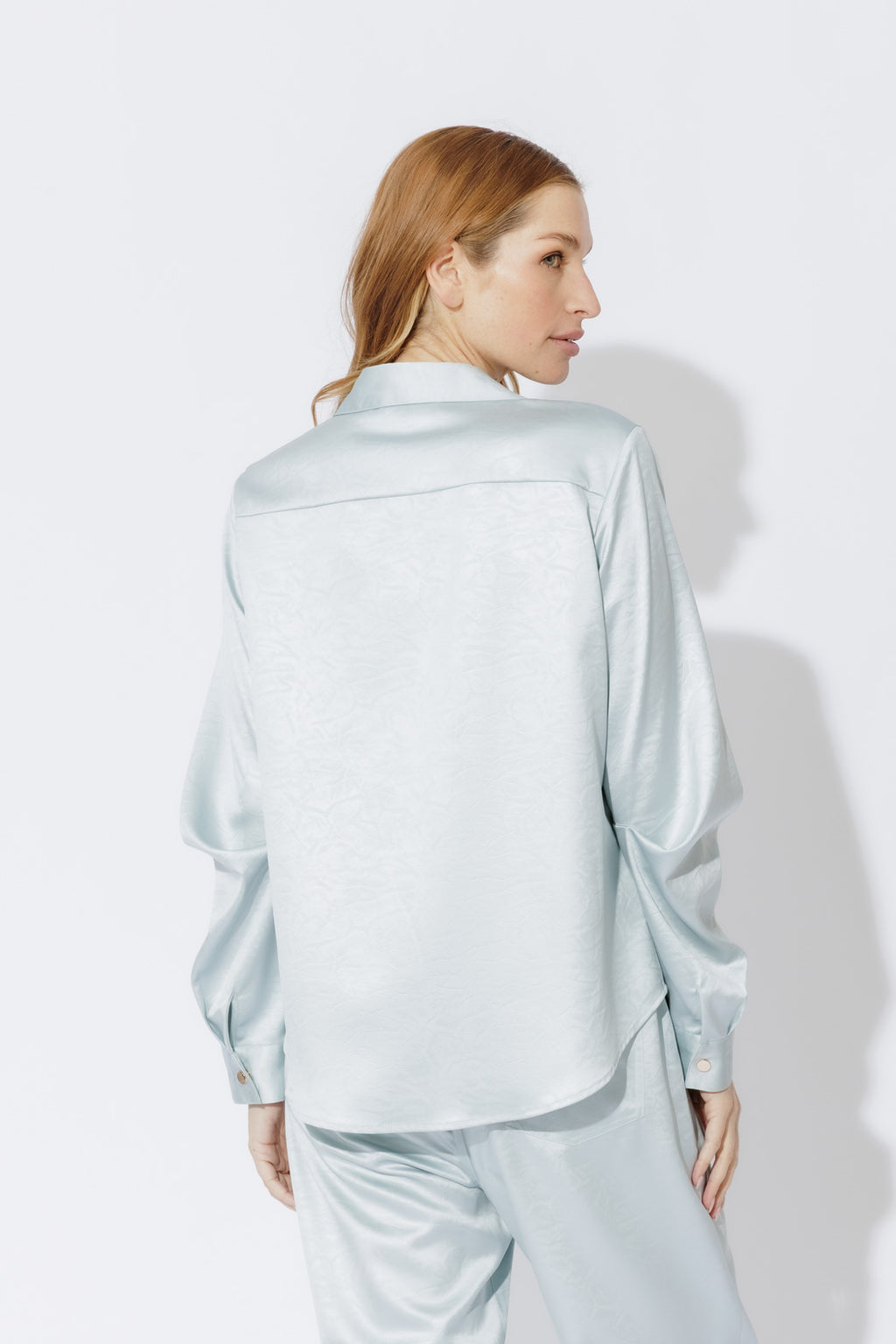 Pale Blue Tuck Sleeve Shirt Pale Blue