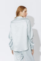 Pale Blue Tuck Sleeve Shirt Pale Blue
