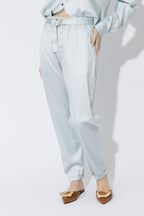 Pale Blue Paperbag Pants