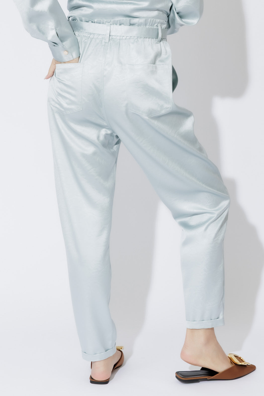 Pale Blue Paperbag Pants