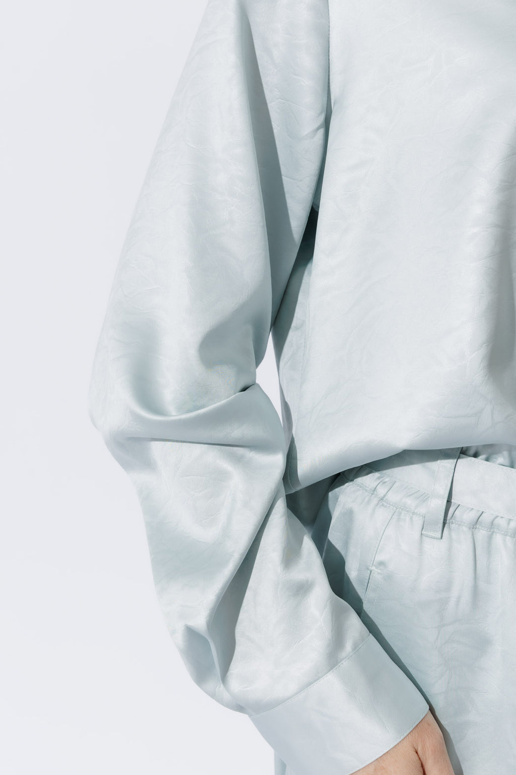 Pale Blue Tuck Sleeve Shirt Pale Blue