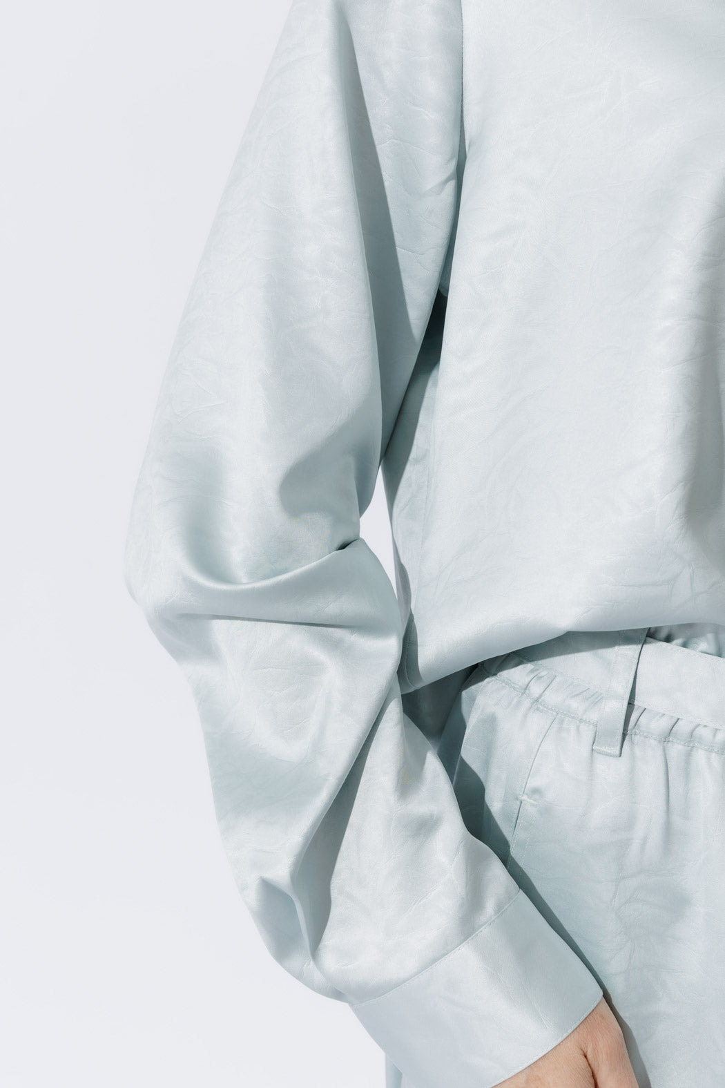 Pale Blue Tuck Sleeve Shirt Pale Blue