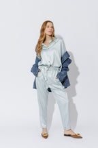 Pale Blue Tuck Sleeve Shirt Pale Blue