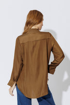 Mocha Silky Milan Blogger Shirt
