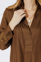 Mocha Silky Milan Blogger Shirt