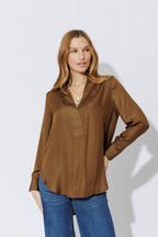Mocha Silky Milan Blogger Shirt