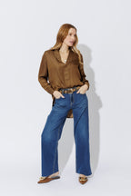 Mocha Silky Milan Blogger Shirt