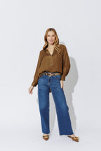 Mocha Silky Milan Blogger Shirt