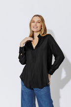 Black Luxury Longline Blogger Shirt