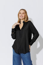 Black Silky Milan Blogger Shirt