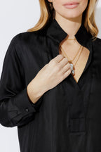 Black Silky Milan Blogger Shirt