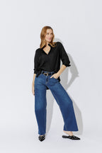 Black Silky Milan Blogger Shirt