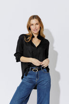 Black Silky Milan Blogger Shirt