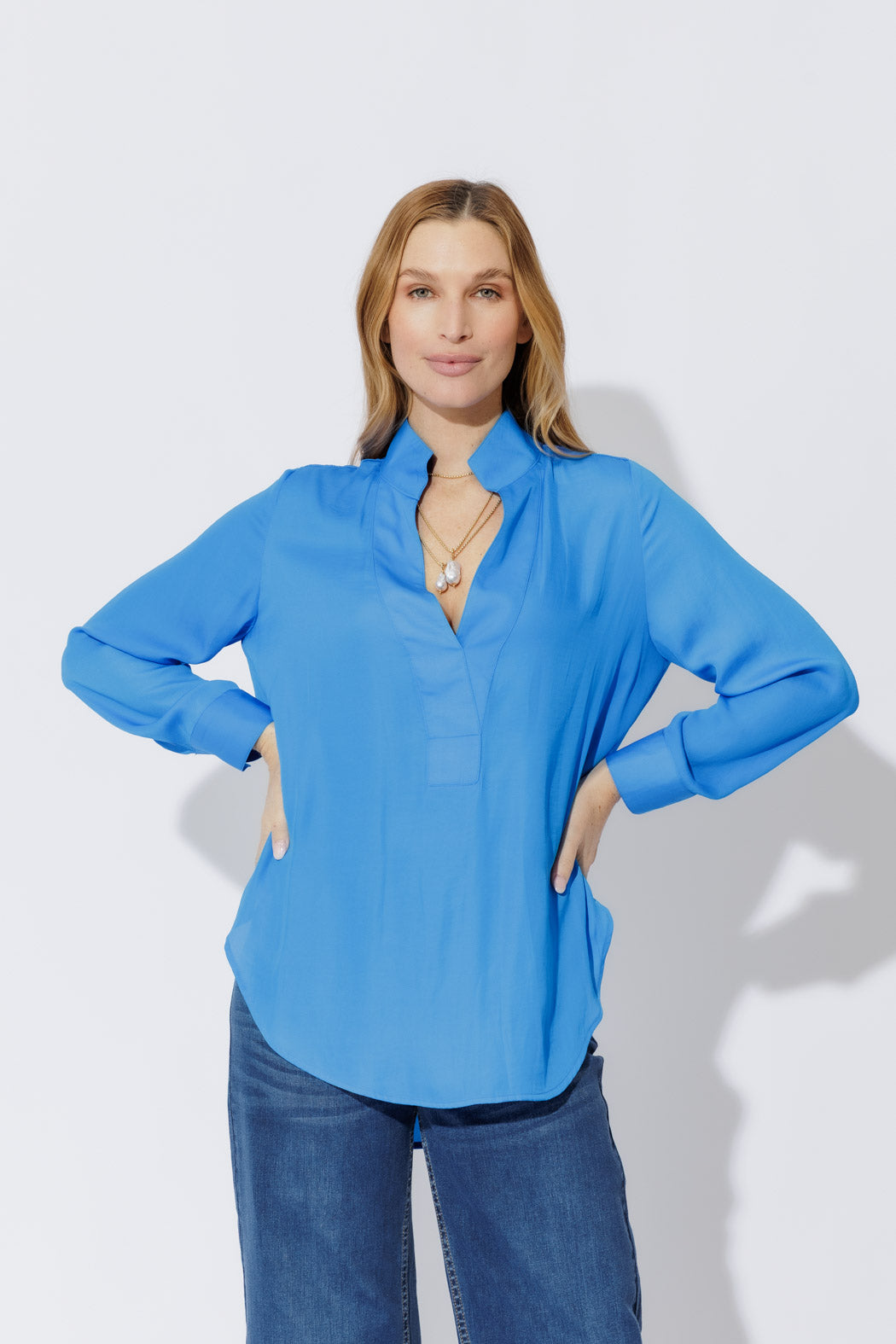 Sapphire Silky Milan Blogger Shirt